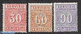 Italy 1913 Servizio Commissioni 3v, Unused (hinged) - Autres & Non Classés