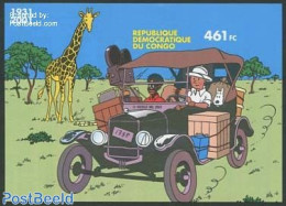 Congo Dem. Republic, (zaire) 2001 Tin Tin S/s Imperforated, Mint NH, Transport - Automobiles - Art - Comics (except Di.. - Coches