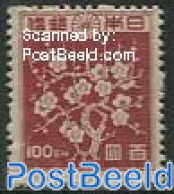 Japan 1946 100en, Stamp Out Of Set, Unused (hinged), Nature - Flowers & Plants - Ungebraucht
