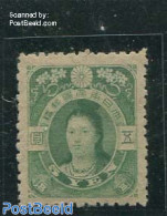 Japan 1914 5Y Green, WM Vertical Waves, Very Light Hinged, Unused (hinged) - Unused Stamps