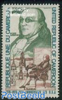 Cameroon 1975 500F, Benjamin Franklin, Stamp Out Of Set, Mint NH, History - Kamerun (1960-...)