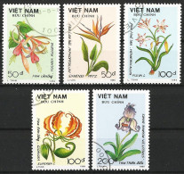 Vietnam 1989 - Mi 2088/92 - YT 970/74 ( Flowers ) - Sonstige & Ohne Zuordnung