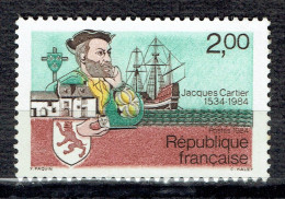 450ème Anniversaire Du 1er Voyage Jacques Cartier Au Canada (émission Conjointe Franco-canadienne) - Unused Stamps