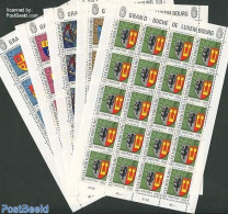 Luxemburg 1982 Caritas 5 M/ss, Mint NH, History - Religion - Coat Of Arms - Christmas - Art - Stained Glass And Windows - Unused Stamps