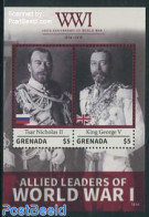 Grenada 2014 Allied Leaders Of World War I S/s, Mint NH, History - Kings & Queens (Royalty) - World War I - Familles Royales