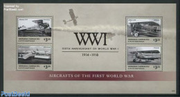 Grenada Grenadines 2014 Aircrafts Of The First World War 4v M/s, Mint NH, History - Transport - Aircraft & Aviation - .. - Airplanes