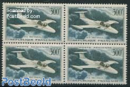 France 1959 Airmail Definitive 1v, Block Of 4 [+], Mint NH, Transport - Aircraft & Aviation - Unused Stamps