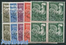 France 1957 Precancels 5v, Blocks Of 4 [+], Mint NH, Nature - Poultry - Unused Stamps