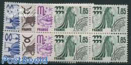 France 1977 Precancels 4v, Blocks Of 4 [+], Mint NH, Science - Astronomy - Nuovi