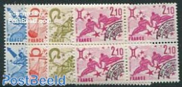 France 1978 Precancels 4v, Blocks Of 4 [+], Mint NH, Science - Astronomy - Unused Stamps