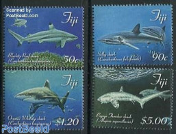 Fiji 2014 Sharks 4v, Mint NH, Nature - Fish - Sharks - Poissons