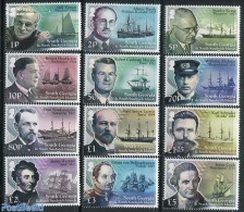 South Georgia / Falklands Dep. 2014 Ships & Discoverers 12v, Mint NH, History - Transport - Explorers - Ships And Boats - Explorateurs