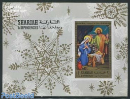 Sharjah 1970 Life Of Jesus Christ S/s, Imperforated, Mint NH, Religion - Religion - Sharjah