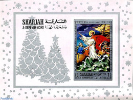 Sharjah 1970 Life Of Jesus Christ S/s, Imperforated, Mint NH, Religion - Religion - Schardscha