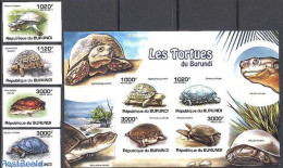 Burundi 2011 Turtles 4v+s/s, Imperforated, Mint NH, Nature - Reptiles - Turtles - Autres & Non Classés