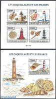 Burundi 2013 Lighthouses & Shells 2 S/s, Imperforated, Mint NH, Nature - Various - Shells & Crustaceans - Lighthouses .. - Maritiem Leven