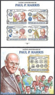 Burundi 2013 Paul Harris 2 S/s, Imperforated, Mint NH, Nature - Various - Birds - Flowers & Plants - Orchids - Owls - .. - Rotary, Lions Club