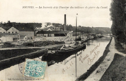 77 /  Souppes : La Sucrerie  Et Chantier Des Tailleurs De Pierres, Canal Péniche   ///  Ref.  Juin  24 ///  N° 29.864 - Souppes Sur Loing