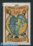 Brazil 1972 2Cr, Stamp Out Of Set, Mint NH, Various - Philately - Maps - Neufs