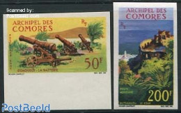 Comoros 1966 Tourism 2v, Imperforated, Mint NH, Various - Tourism - Art - Castles & Fortifications - Châteaux