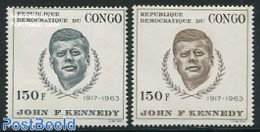 Congo (Kinshasa) 1966 J.F. Kennedy 2v, Mint NH, History - American Presidents - Other & Unclassified