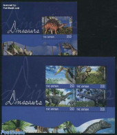 Gambia 2014 Dinosaurs 2 S/s, Mint NH, Nature - Prehistoric Animals - Préhistoriques