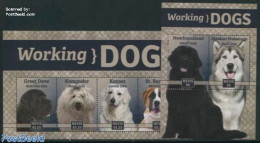 Nevis 2014 Working Dogs 2 S/s, Mint NH, Nature - Dogs - St.Kitts En Nevis ( 1983-...)