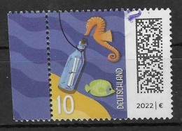 BRD 2022  Mi.Nr. 3703 , Seepferdchen + Flasche / Freimarken - Nassklebend - Gestempelt / Fine Used / (o) - Used Stamps