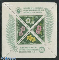 Hungary 1958 FIP Congress S/s, Unused (hinged), Nature - Flowers & Plants - Philately - Neufs