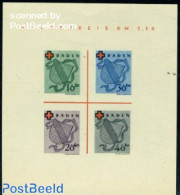 Germany, French Zone 1949 Baden, Red Cross S/s (issued Without Gum), Unused (hinged), Health - Red Cross - Rode Kruis