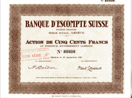 BANQUE D'ESCOMPTE SUISSE - Banque & Assurance