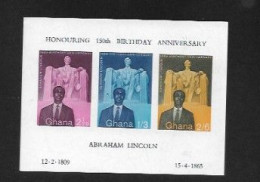1959 The 150th Anniversary Of The Birth Of Abraham Lincoln, 1909-1972 BF Mint - Ghana (1957-...)
