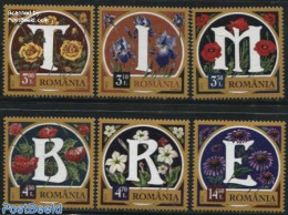 Romania 2015 Flower Alphabet 6v, Mint NH, Nature - Flowers & Plants - Roses - Unused Stamps