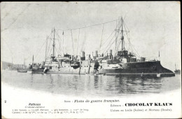 CPA Französisches Kriegsschiff Pothuau, Werbung, Chocolat Klaus - Andere & Zonder Classificatie