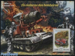 Guinea Bissau 2015 Fire Engines S/s, Mint NH, Transport - Automobiles - Fire Fighters & Prevention - Voitures