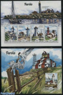 Guinea Bissau 2015 Lighthouses 2 S/s, Mint NH, Nature - Sport - Transport - Various - Birds - Sailing - Ships And Boat.. - Voile
