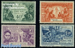 Wallis & Futuna 1931 Colonial Exposition 4v, Unused (hinged), History - Transport - Ships And Boats - Schiffe