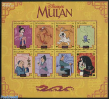 Gambia 1998 Mulan 8v M/s, Mint NH, Art - Disney - Disney