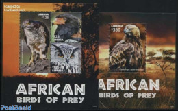 Liberia 2015 African Birds Of Prey 2 S/s, Mint NH, Nature - Birds - Birds Of Prey - Owls - Other & Unclassified