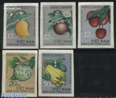 Vietnam 1964 Fruits 5v, Imperforated, Mint NH, Nature - Fruit - Frutta