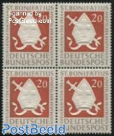 Germany, Federal Republic 1954 Bonifatius 1v, Block Of 4 [+], Mint NH, Religion - Religion - Neufs