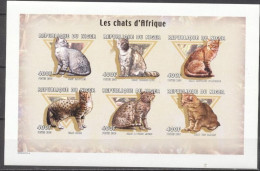 Niger 2000, Cats, 6val In BF IMPERFORATED - Katten