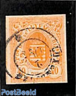 Luxemburg 1859 40c Redorange, Used, Very Nice Margins, Folded In Lower Left Corner, Used Stamps - Oblitérés