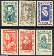 France 1943 Famous Persons 6v, Imperforated, Unused (hinged) - Ungebraucht