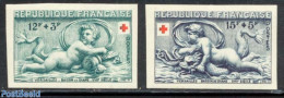 France 1952 Red Cross 2v, Imperforated, Mint NH, Health - Religion - Red Cross - Angels - Ungebraucht