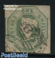 Great Britain 1847 1Sh, Used, Very Wide Margins, Somewhat Light Brown Spots, Used Stamps - Gebruikt