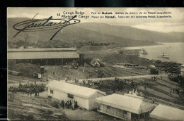 Carte Avec Vue N° 42 - 16 - Port De Matadi - Station Du Ch. De Fer Matadi-Léopoldville - Obl. BOMA - 12/04/1919 En Viole - Entiers Postaux