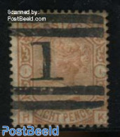 Great Britain 1873 8p, Plate 1, Used, Used Stamps - Used Stamps