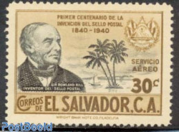 El Salvador 1940 30C, Stamp Out Of Set, Mint NH, Sir Rowland Hill - Rowland Hill