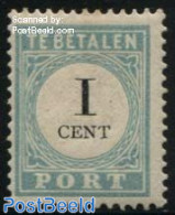 Netherlands 1881 1c, Perf. 12.5, Type III, Broken Chain Left Above, Unused (hinged) - Postage Due